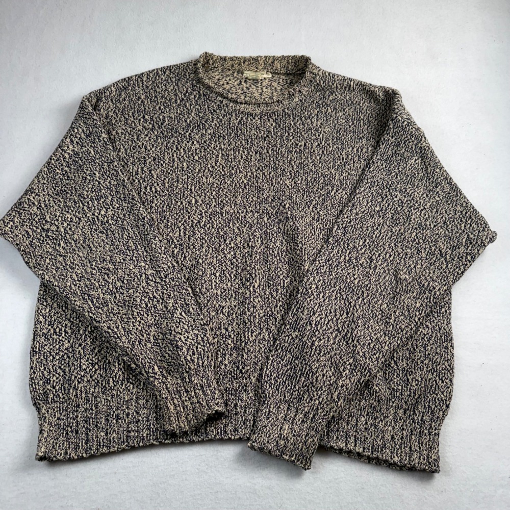 Vintage J. Crew XL Heavy Marled Cotton Crewneck Men's Sweater Knit